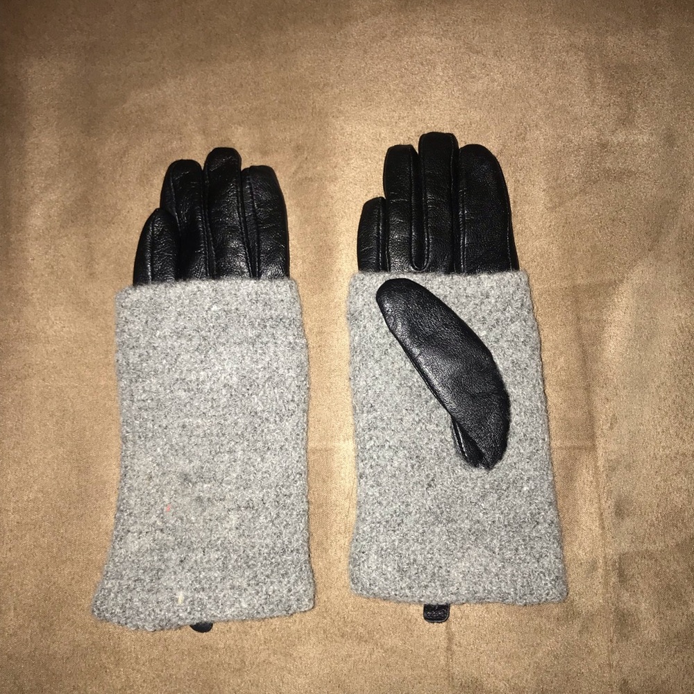 BRAND NEW Leather and wool gloves